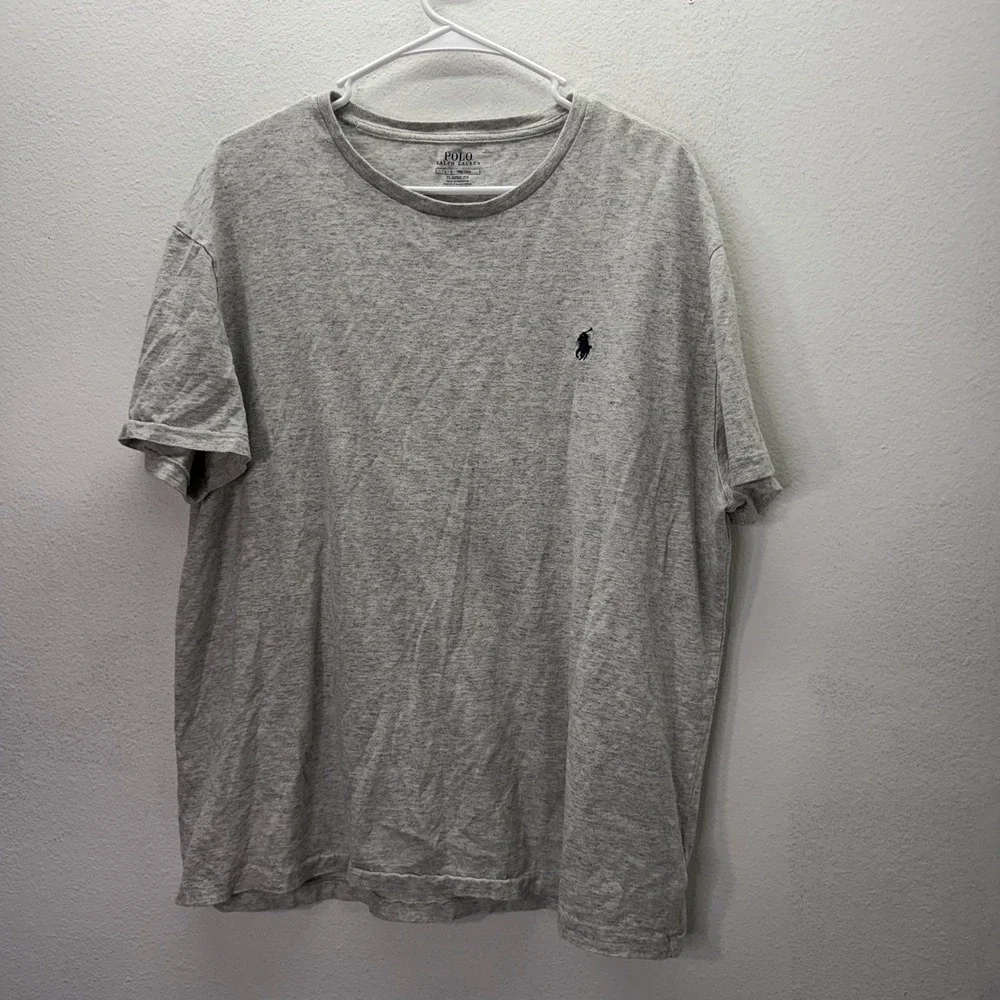 POLO RALPH LAUREN Classic Fit Men's Gray 100% Cotton T Shirt Casual Preppy Sz L
